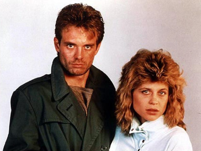 Hamilton with actor Michael Biehn in the very first Terminator film.