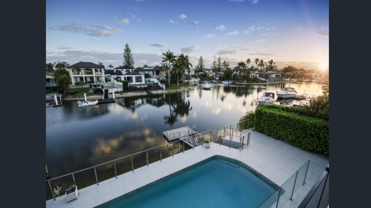 The pool of the Hartnett waterfront home at Surfers Paradise.