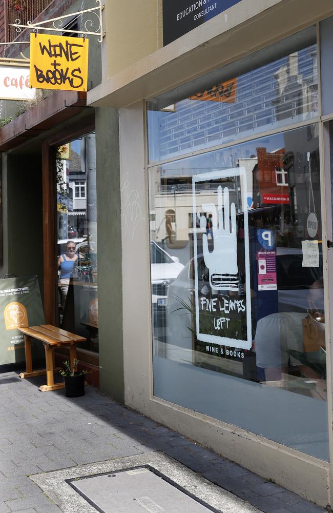 Five Leaves Left, a wine and books store that recently opened in Hobart. Picture: Nikki Davis-Jones