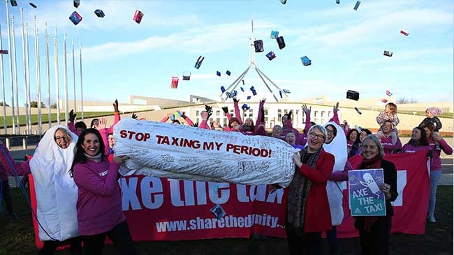 The protest outside Parliament House this morning. Picture: Kym Smith