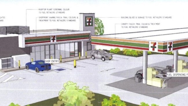 Diagrams depicting the proposed Gympie 7-Eleven site on the Southside.