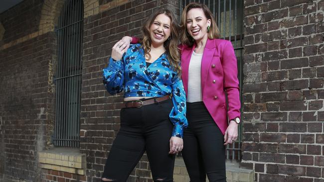 Muriel's Wedding actors Natalie Abbott and Stefanie Jones say the musical show has changed constantly. Picture: Justin Lloyd