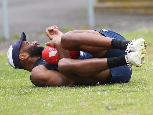 Esava Ratugolea rolled back into Geelong. Picture: Alan Barber