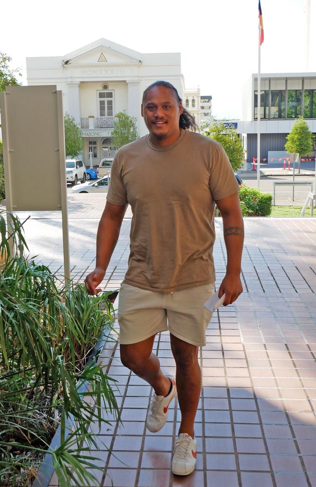 Cowboys star Luciano Leilua appeared in Townsville Magistrates Court on Wednesday, February 7, 2024. Picture: Blair Jackson