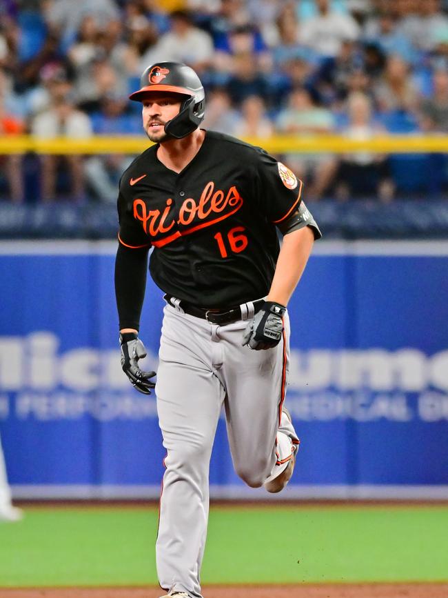 Trey Mancini back in action. Photo by Julio Aguilar/Getty Images