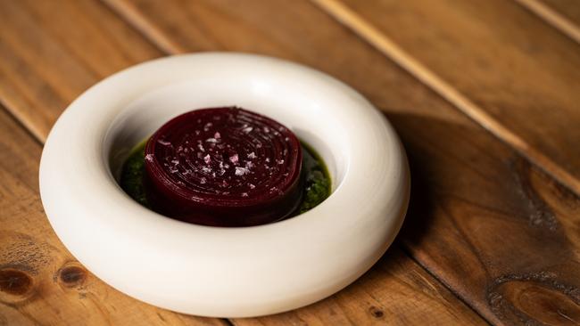 Beetroot mille feuille at The Kitchen at Bec Hardy.