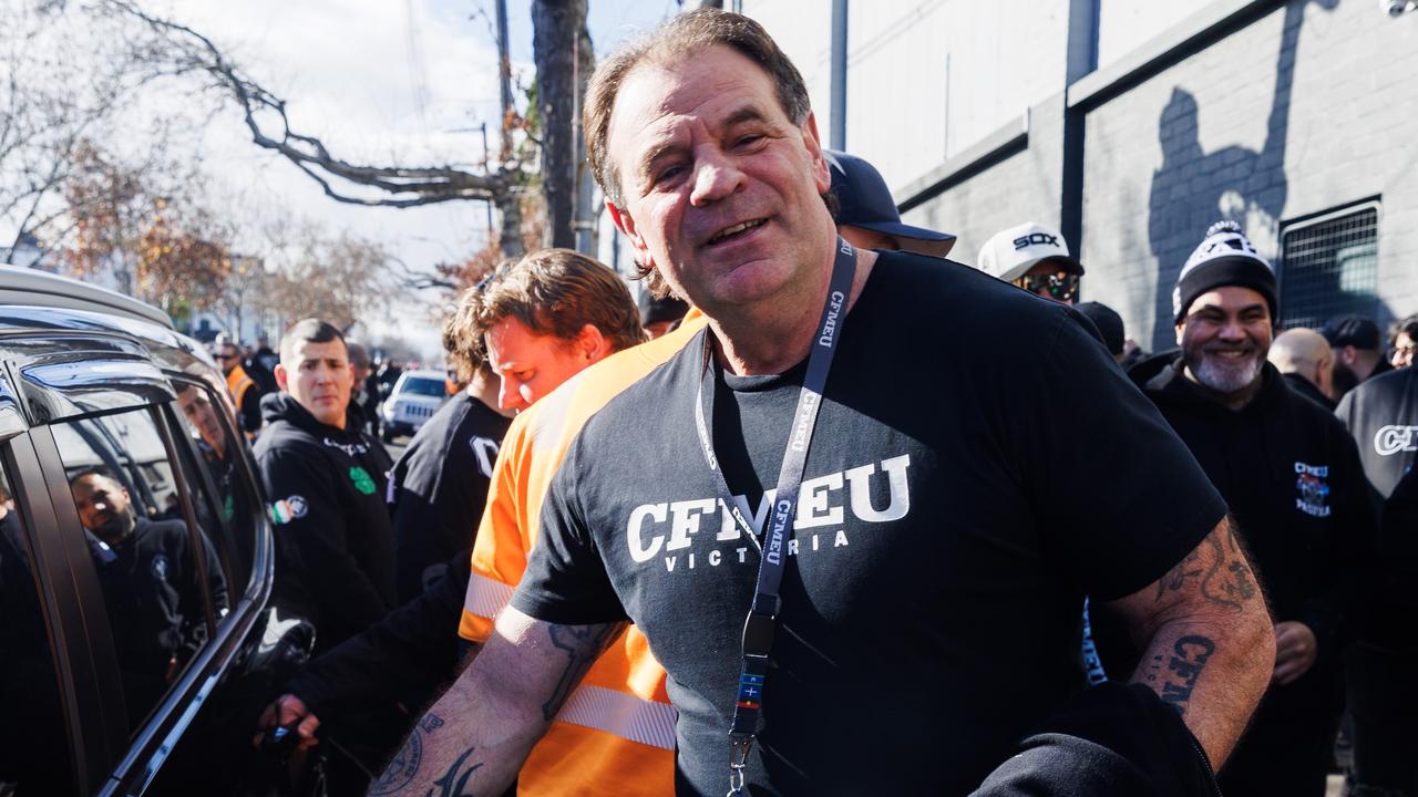 John Setka in Melbourne on Monday after the vote on a new enterprise bargaining agreement. Picture: Aaron Francis