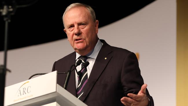 Former Treasurer Peter Costello speaking at the Alliance of Responsible Citizens conference. Picture: Jane Dempster