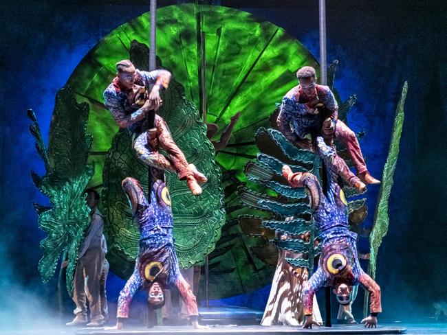 Masts and poles act representing the Mexican jungle in Luzia. Picture: Anne Colliard