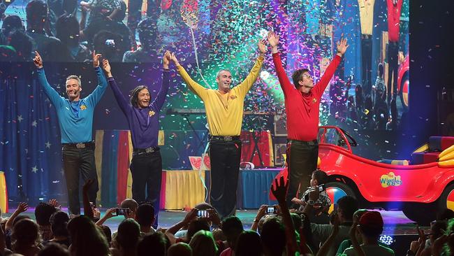 Cook and the other Wiggles on stage in 2012 in Sydney. Picture: Mark Metcalfe/Getty Images