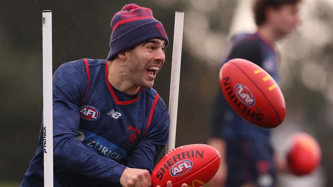 Christian Petracca’s goalkicking radar was off again against GWS. Picture: Robert Cianflone/Getty Images