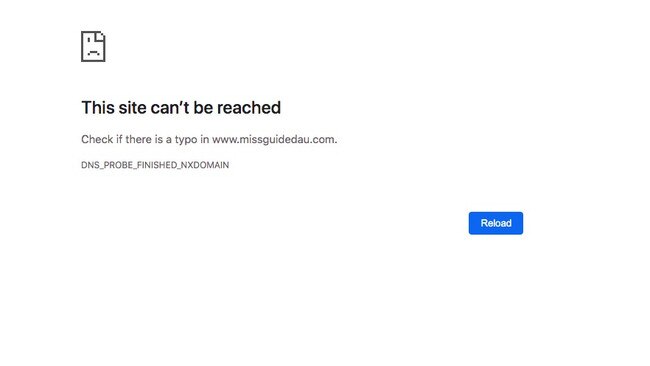 The error message appearing on the Missguided website.