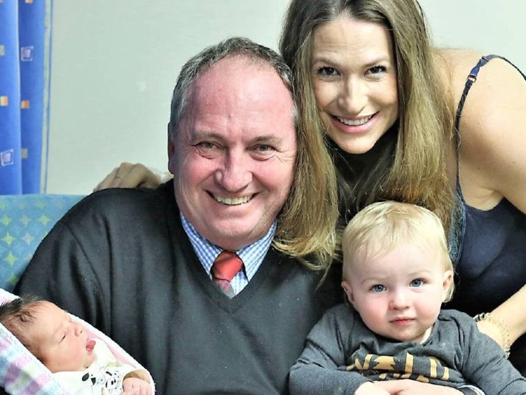 Barnaby Joyce is pictured with partner Vikki and their two children Thomas and Sebastian. Picture: Supplied