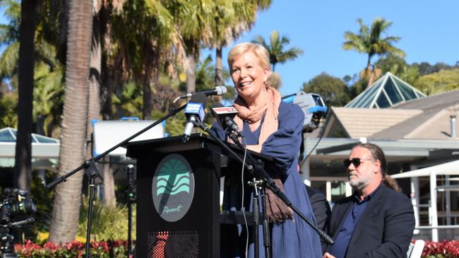 Coffs Harbour Mayor Denise Knight at the announcement of Russell Crowe's new film studio at Pacific Bay Resort in Coffs Harbour on June 16, 2021.