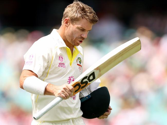 David Warner has had a torrid time in recent Ashes series and is on the brink of being dropped from the Test side. Picture: Cameron Spencer/Getty Images