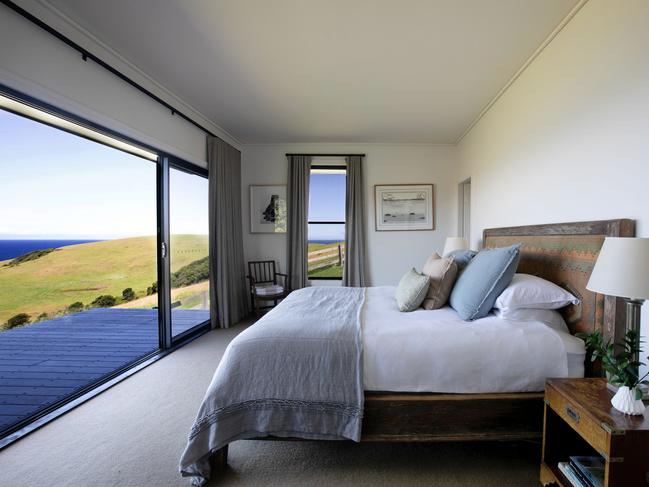 Master suite at Ocean Farm near Gerringong, NSW.