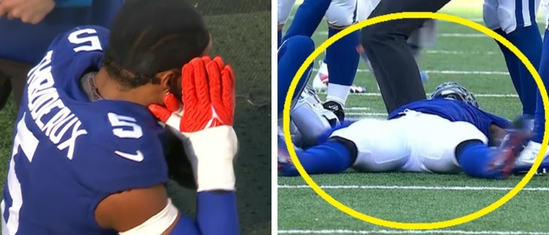 NFL 2023: Kayvon Thibodeaux does snow angels after sacking Nick Foles,  injury update, cracked ribs, New York Giants vs Indianapolis Colts