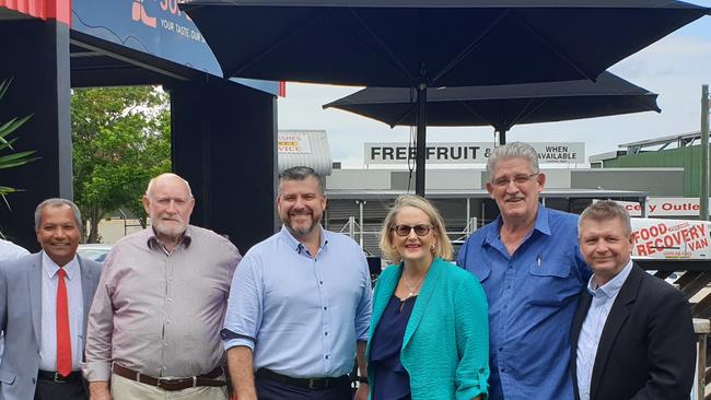 Six of the eight Logan mayoral candidates, from left, Paul Taylor, Allan de Brenni, Stewart Fleming, Sherry Heath, John Freeman and Brett Raguse.