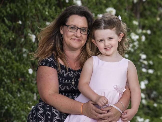 Sonia Young and daughter Mikayla, 3, have been using the Shepherd Centre since Mikayla was diagnosed with moderate to severe hearing lost. Picture: Matthew Vasilescu