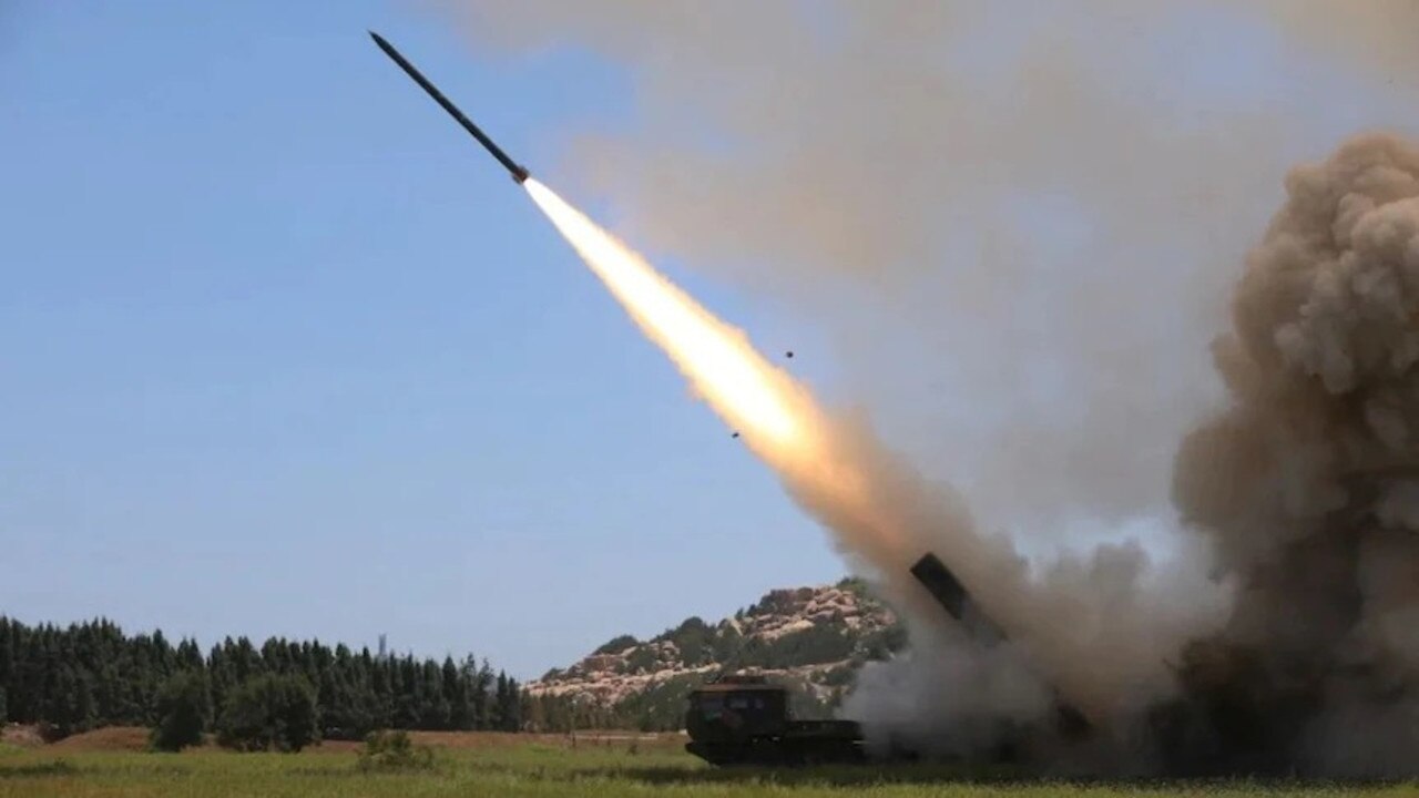 China's People's Liberation Army (PLA) holds a missile fire drill in the Taiwan Strait. Picture: Eastern Theatre Command/Handout