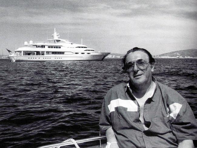 Robert Maxwell with his superyacht The Lady Ghislaine.