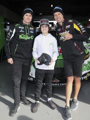 Jed Hunt meets Mark Winterbottom and Chaz Mostert. Picture: Picture Sarah Reed