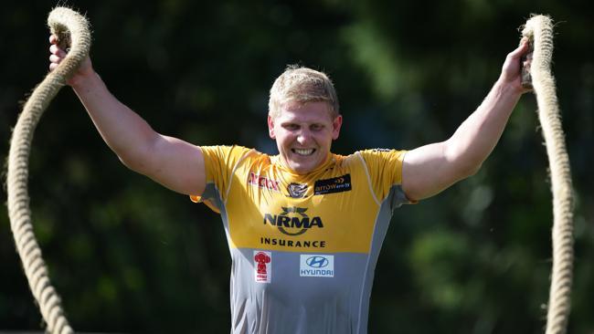 Broncos training at Red Hill. Ben Hannant. Picture: Mark Calleja 