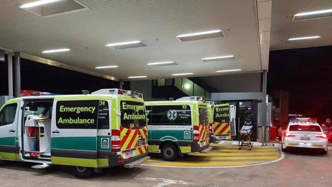 Ambulances ramping at Flinders Medical Centre on September 13, 2020. Picture: supplied by Chris Picton