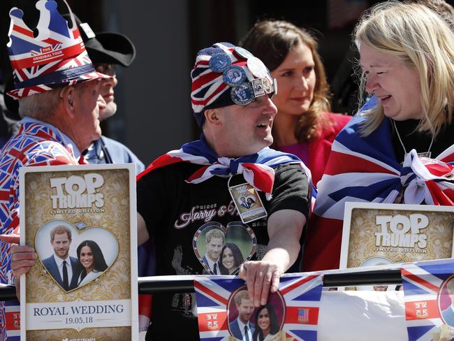 Royal fans wait to watch a rehearsal of the royal wedding. Picture: AP