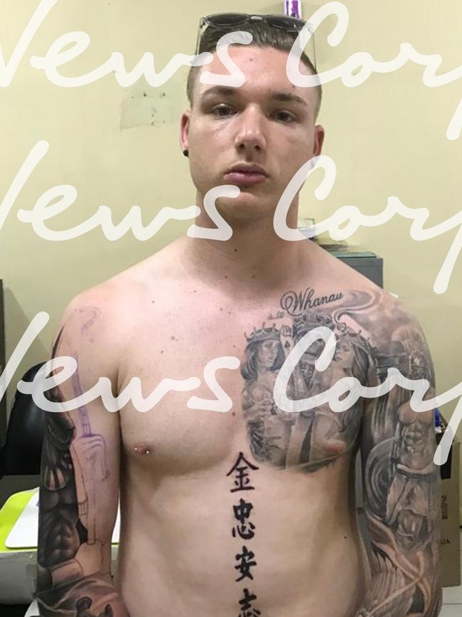 Liam Connor Leppin, 21, is in police custody after being arrested and accused of stealing from a Bali villa complex where he and his friends were staying.