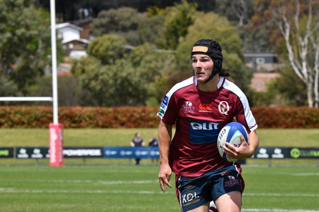 Isaac Fidock. Action from the Under-16s clash between the ACT Brumbies and Queensland Reds. Picture courtesy of @jayziephotography