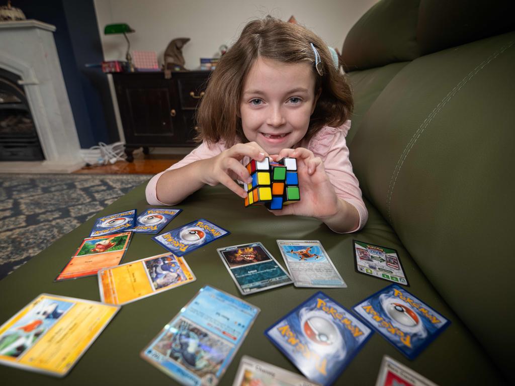 Ms Manousakis said card games and puzzles help educate her kids while still allowing them to have fun. Picture: Tony Gough