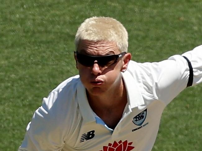 SYDNEY, AUSTRALIA - NOVEMBER 26:  Adam Zampa of the Blues bowls during the Sheffield Shield match between New South Wales and Tasmania at Sydney Cricket Ground, on November 26, 2024, in Sydney, Australia. (Photo by Matt King/Getty Images)