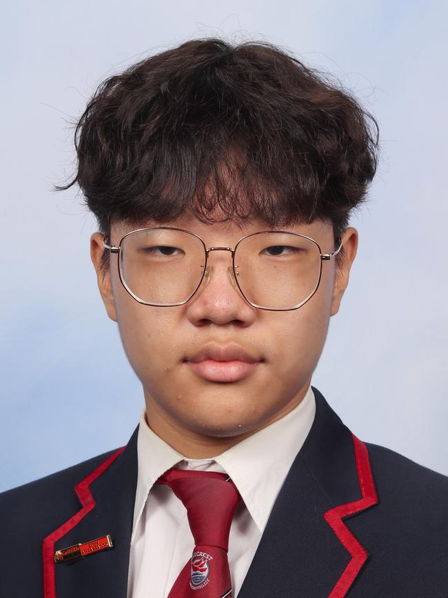 Nate Chang has been announced as this year's top achiever at Hillcrest Christian College for 2024. Picture: Supplied.