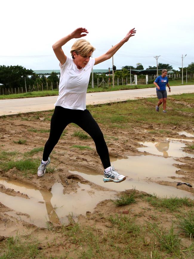 Not rain, wind nor mud puddles would stop her. Picture: Kym Smith