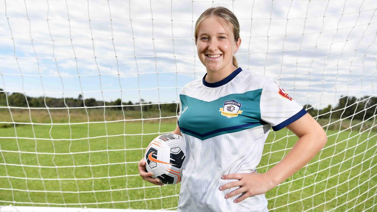 Chancellor State College Football academy. Emily Ferroussat. Picture: Patrick Woods.