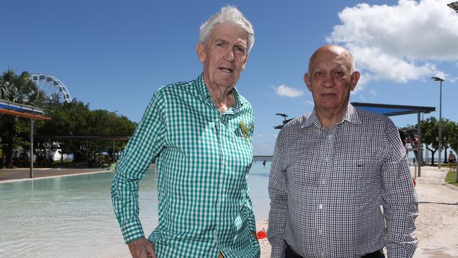 Mr Manning with the late Kevin Byrne, a former mayor of Cairns Regional Council. Picture: Sandhya Ram