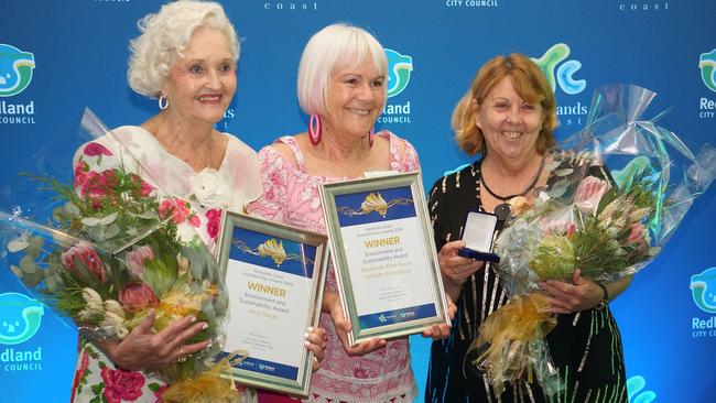 Redlands Coast Australia Day Award winner Amy Glade (left) jointly received the Environment and Sustainability Award alongside volunteers from the Redlands After-hours Wildlife Ambulance.