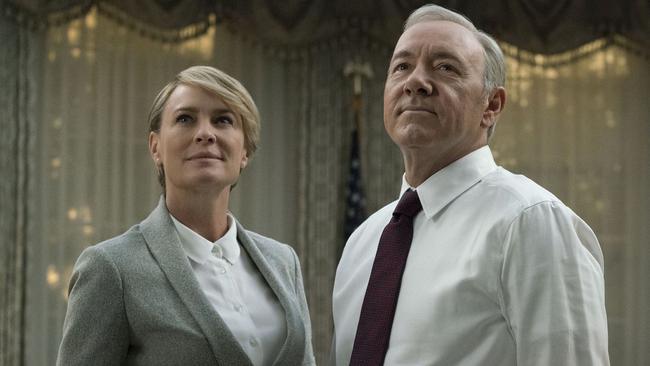 Kevin Spacey and Robin Wright play Francis and Claire Underwood in House of Cards.