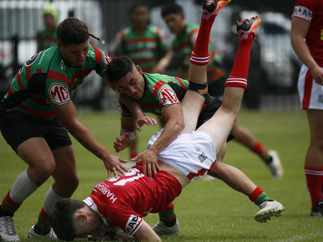 Rhys O'Dea is thrown to the ground. Photo: Warren Gannon Photography