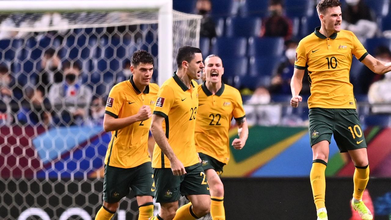 The Socceroos are coming home. Picture: Charly Triballeau / AFP