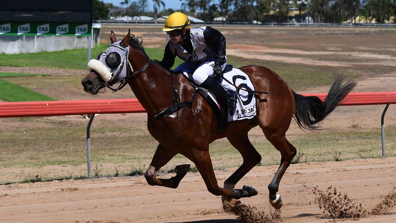 Rockshore ridden by Melissa Cox won the first race at Thabeban Park last year. The club was meant to hold a meet today but it will now be rescheduled because of rain.