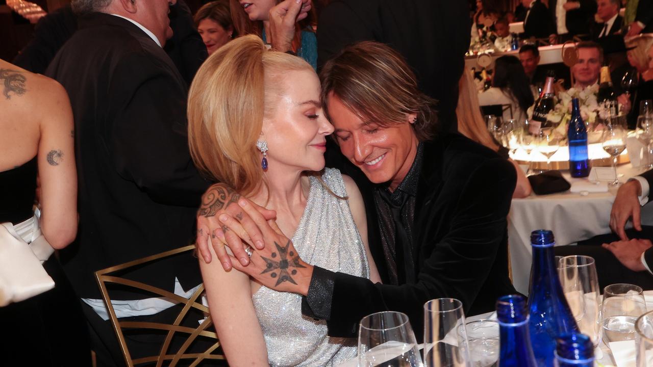 Kidman and husband Keith Urban at the Golden Globes. Picture: Getty.