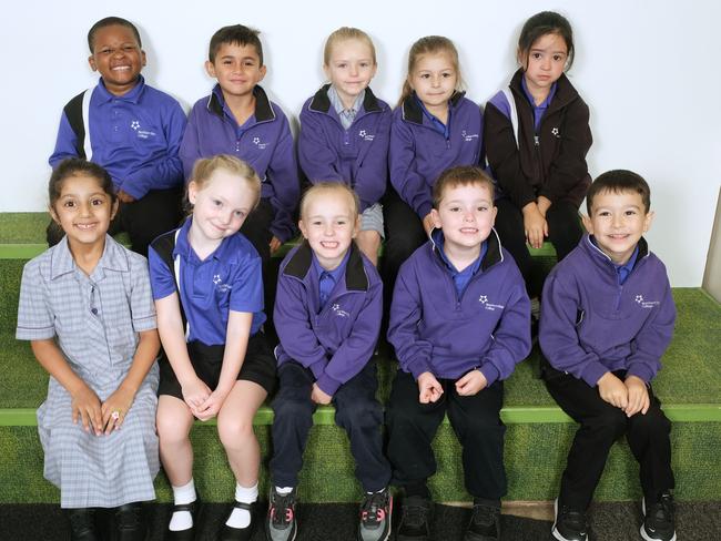 Northern Bay College: Hendy P-8 Campus HA1- Hendy Top Left to Right- Issac Bushiri, Harlem Warrior, Elsie-Mae Blacksell, Harper Perry & Ivy Hope Bottom Left to Right- Urwa Sajid, Grace Mather, Mavis Perry, Carter McKenzie & Yusuf Saritas Picture Mark Wilson