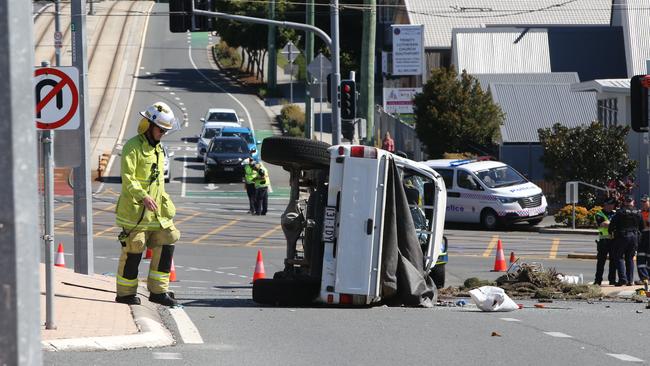 Emergency crews on the scene. Picture Glenn Hampson