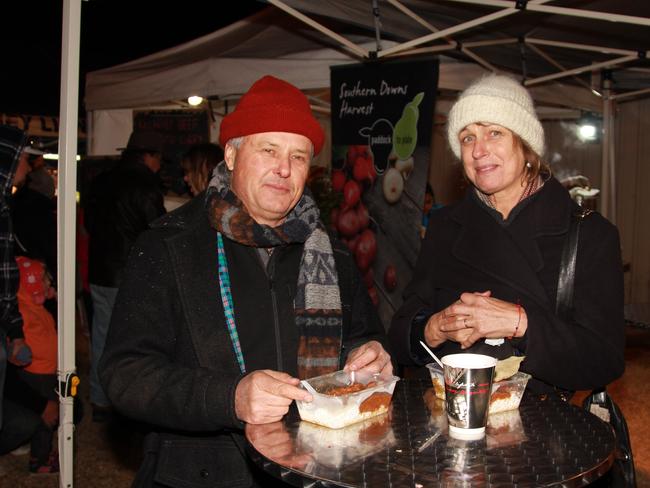 Ian Perkins and Sue Propsting from Stanthorpe at the Killarney Bonfire Night on Saturday, July 19, 2014. Photo John Towells / Warwick Daily News