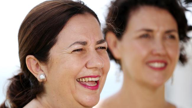 Premier Annastacia Palaszczuk introduces Labor candidate Kaylee Campradt. Picture: Nigel Hallett.