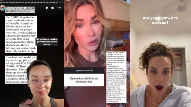 A heated disagreement between podcaster Abbie Chatfield and former Bachelor contestant Megan Marx is playing out on social media - and it has everything to do with ADHD. Picture: Instagram