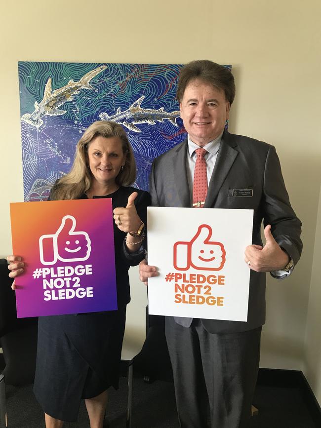 Redland City Council Mayor Karen Williams and Deputy Mayor Lance Hewlett have joined all of Redland City Council in the #Pledgenot2sledge campaign this council election.