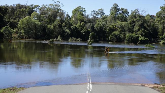 Youngs Crossing, at Petrie, road well under water.